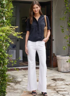 Bella Dahl Split Back Button Down - Vintage Black- Essentials Tops