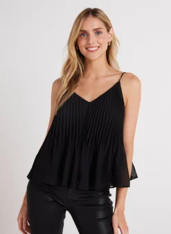 Bella Dahl Sunburst Pleated Chiffon Cami - - Sleeveless