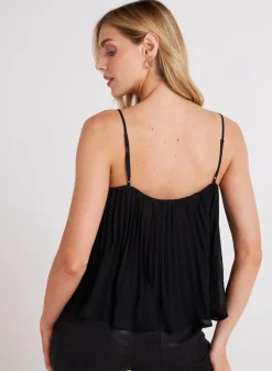 Bella Dahl Sunburst Pleated Chiffon Cami - - Sleeveless