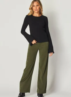 Bella Dahl Sydney Wide Leg Pant - Italian Herb- Pants