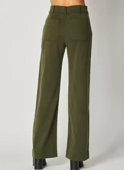 Bella Dahl Sydney Wide Leg Pant - Italian Herb- Essentials Bottoms