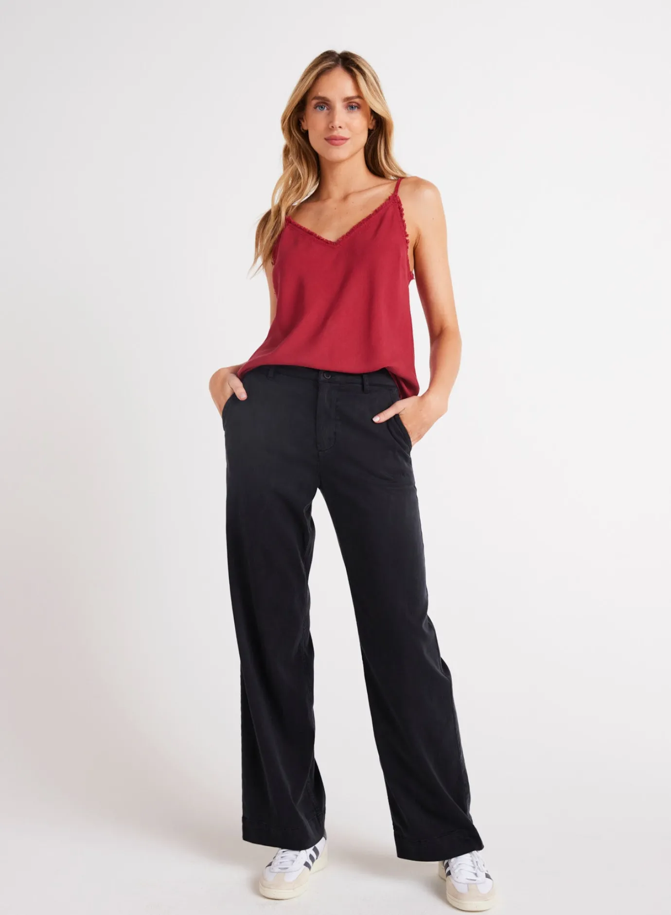 Bella Dahl Sydney Wide Leg Pant - Vintage Black- Essentials Bottoms