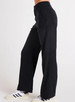 Bella Dahl Sydney Wide Leg Pant - Vintage Black- Essentials Bottoms