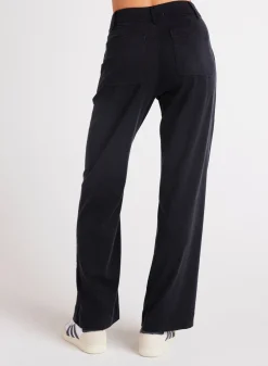 Bella Dahl Sydney Wide Leg Pant - Vintage Black- Essentials Bottoms