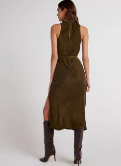 Bella Dahl Tank Slip Dress - Autumn Olive- Long Dresses