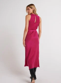 Bella Dahl Tank Slip Dress - Fuchsia Berry- Long Dresses