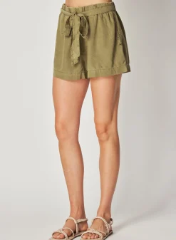 Bella Dahl Tie Short - French Olive- Shorts