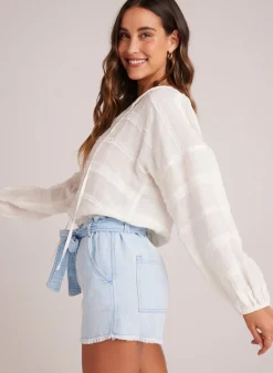 Bella Dahl Tie Up Pullover Top - - Long Sleeve