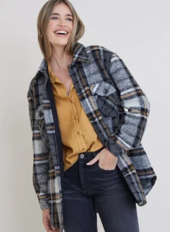 Bella Dahl Topanga Belted Shacket - Golden Honey Plaid- Outerwear