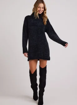 Bella Dahl Turtle Neck Chenille Sweater Dress- - Essentials Dresses