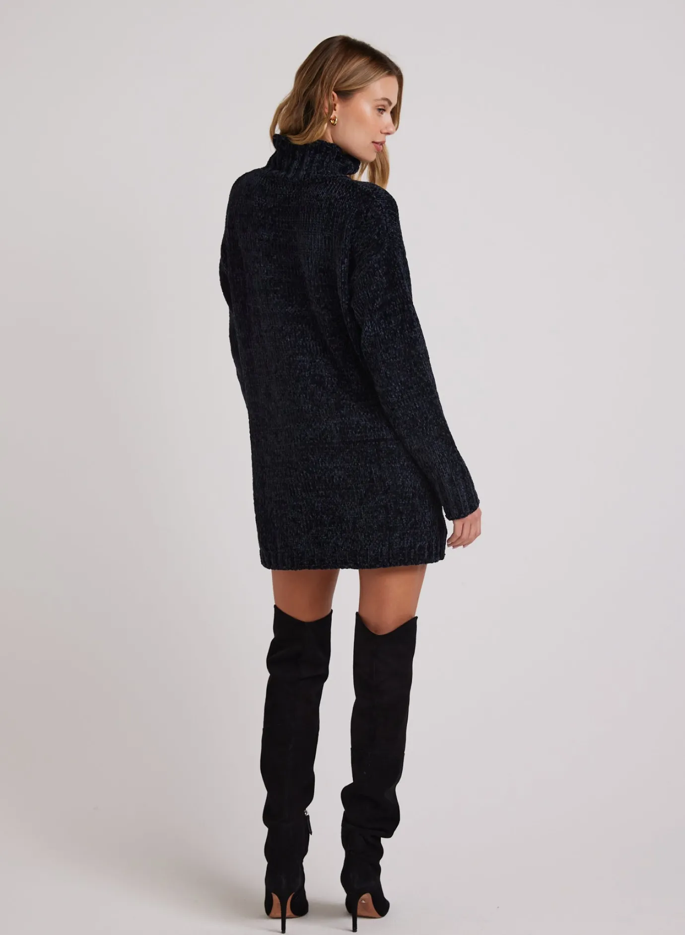 Bella Dahl Turtle Neck Chenille Sweater Dress- - Essentials Dresses