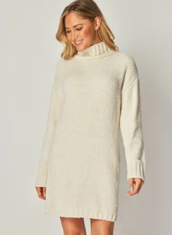Bella Dahl Turtle Neck Sweater Dress - Opal Ivory- Seasonal Essentials