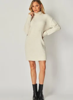 Bella Dahl Turtle Neck Sweater Dress - Opal Ivory- Essentials Dresses