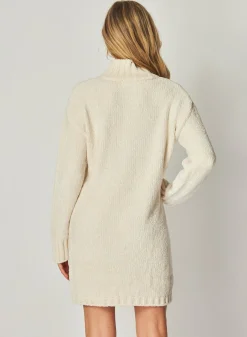 Bella Dahl Turtle Neck Sweater Dress - Opal Ivory- Essentials Dresses