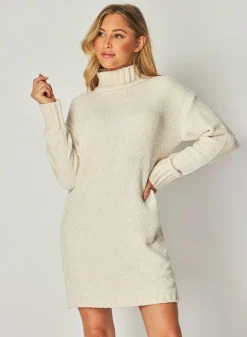 Bella Dahl Turtle Neck Sweater Dress - Opal Ivory- Essentials Dresses