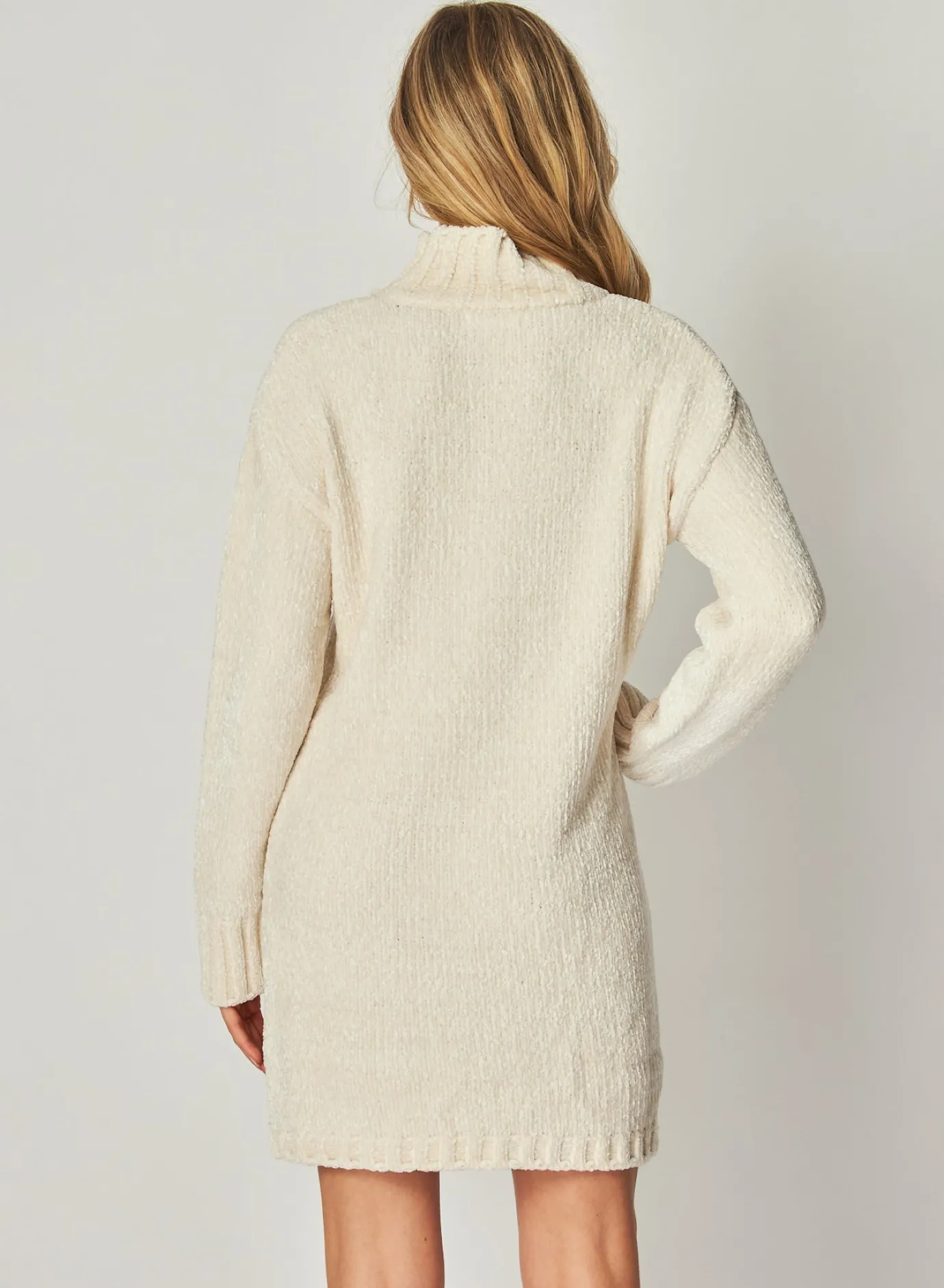 Bella Dahl Turtle Neck Sweater Dress - Opal Ivory- Short Dresses