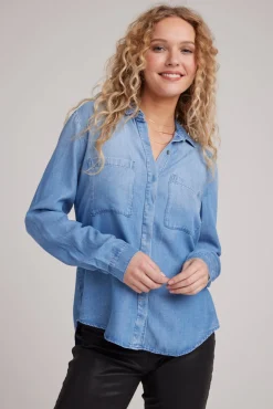 Bella Dahl Two Pocket Classic Button Down - Medium Ombre Wash- Essentials Tops