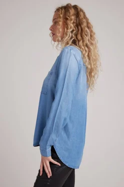 Bella Dahl Two Pocket Classic Button Down - Medium Ombre Wash- Essentials Tops