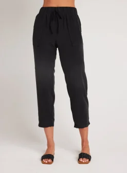 Bella Dahl Utility Tie Waist Trouser - Vintage Black- Pants