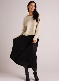 Bella Dahl Variegated Pleat Midi Skirt - - Skirts