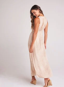 Bella Dahl V-Neck  Midi Dress - Salvador Sand Print- Long Dresses