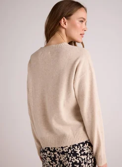 Bella Dahl V-Neck Sweater - Ivory Oat- Sweaters