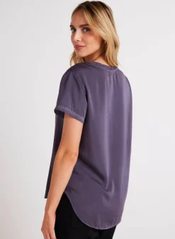Bella Dahl V-Neck Tee - Galaxy Smoke- Seasonal Essentials
