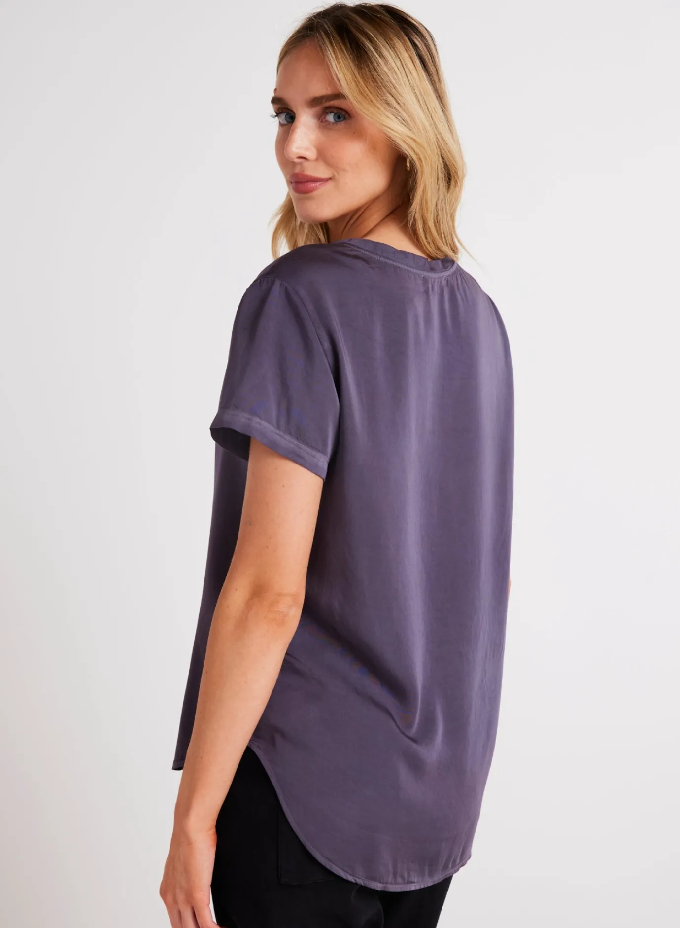 Bella Dahl V-Neck Tee - Galaxy Smoke- Seasonal Essentials