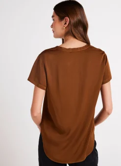 Bella Dahl V-Neck Tee - Twilight Gold- T-Shirts