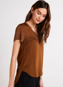 Bella Dahl V-Neck Tee - Twilight Gold- T-Shirts