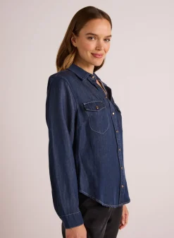 Bella Dahl Western Shirt - Dark Denim- Long Sleeve