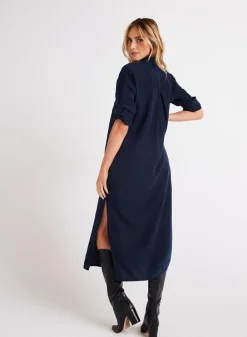 Bella Dahl Western Yoke Duster Dress - Endless Sea- Long Dresses