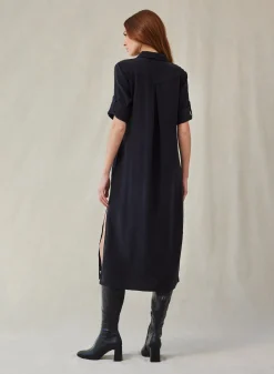 Bella Dahl Western Yoke Duster Dress - Vintage Black- Long Dresses