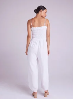 Bella Dahl Wide Leg Smocked Ruffle Jumpsuit - - Rompers & Jumpsuits
